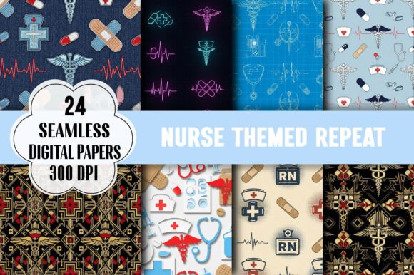 Download Nurse Themed Repeat Pattern - Repeat pattern Collection