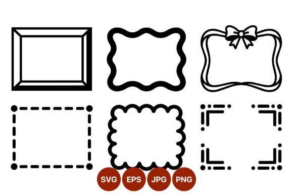 Download Six Black White Decorative Frame Vectors - Vector Collection