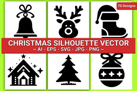Download 70 Christmas Silhouette Vector Designs - Vector Collection