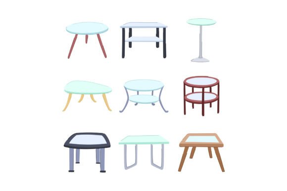 Download Glass Table Set Cartoon Vector Illustrat - Vector Collection