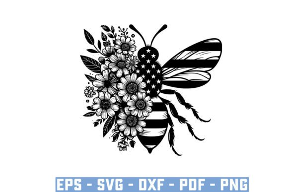 Download Gift Bee with Flowers Funny Vector Files - Vector Collection