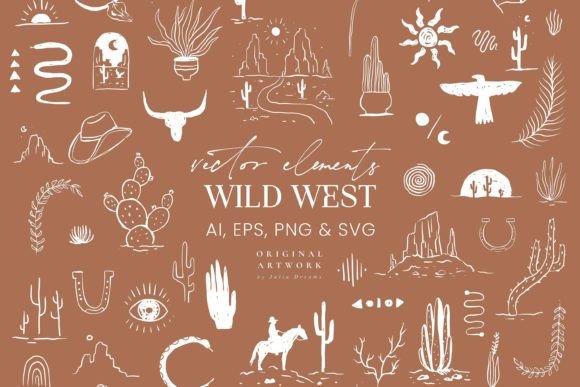 Download Wild West Vector Elements Western SVG - Vector Collection
