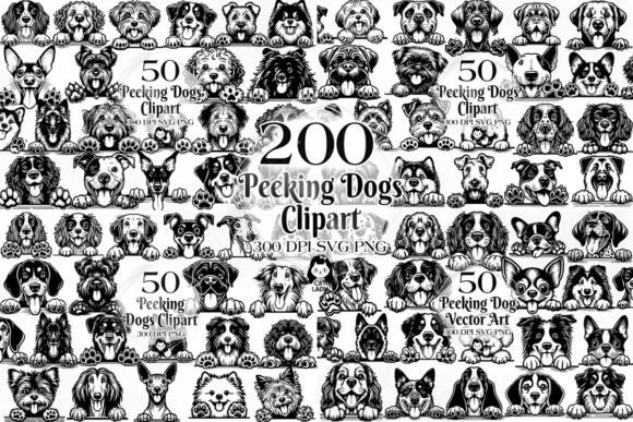 Download 200 Peeking Dogs Vector Art SVG PNG - Premium Resources