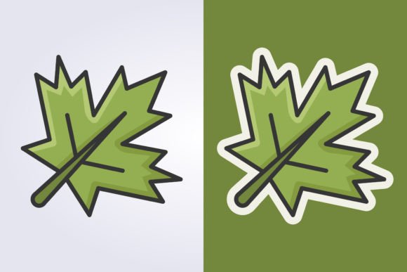 Download Colored Line Art Maple Leaf Icon Vector - Vector Collection