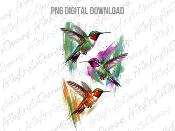 Download Vibrant Hummingbird Watercolor Art PNG - Vibrant Collection