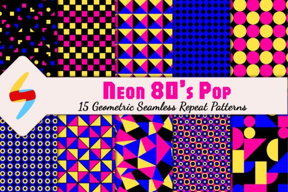 Download Neon 80's Pop - Seamless Repeat Patterns - Repeat pattern Collection