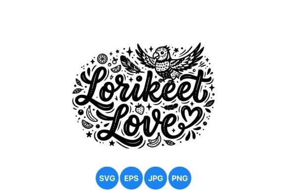 Download Lorikeet Love Decorative Vector Art - Vector Collection