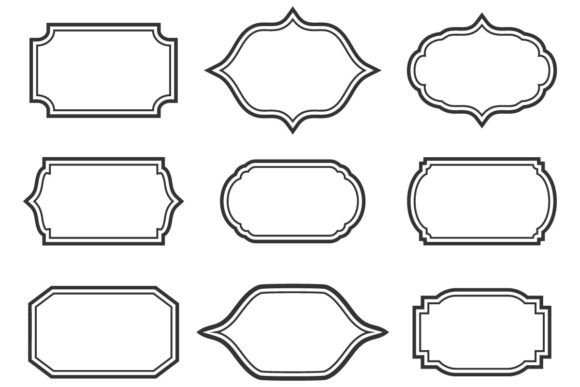 Download Vector Vintage Empty Frame Labels - Premium Bundle