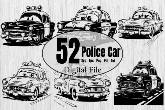 Download Funny Police Car Vector Files Bundle - Vector Collection