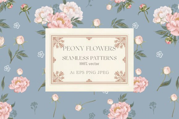Download Pink Peony Vector Patterns - Vector Collection
