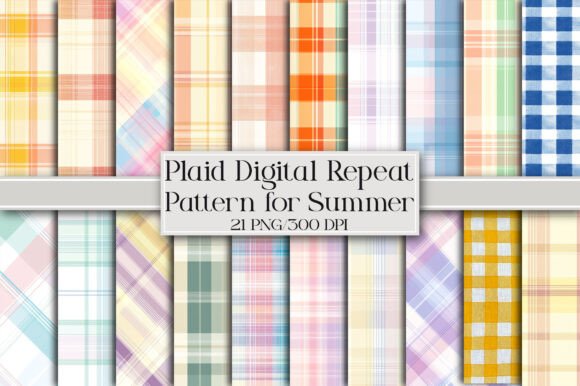 Download Plaid Digital Repeat Pattern for Summer - Repeat pattern Collection